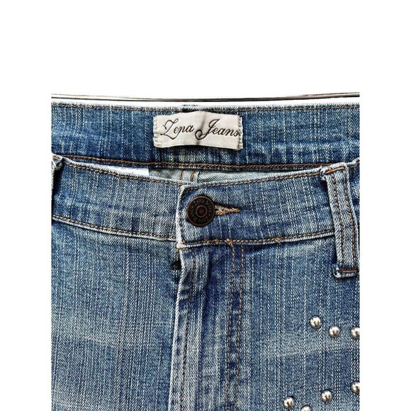 Y2K Southwestern ZENA Bootcut Jeans Celestial Embellished Light Wash Rodeo Wear - Picture 3 of 6